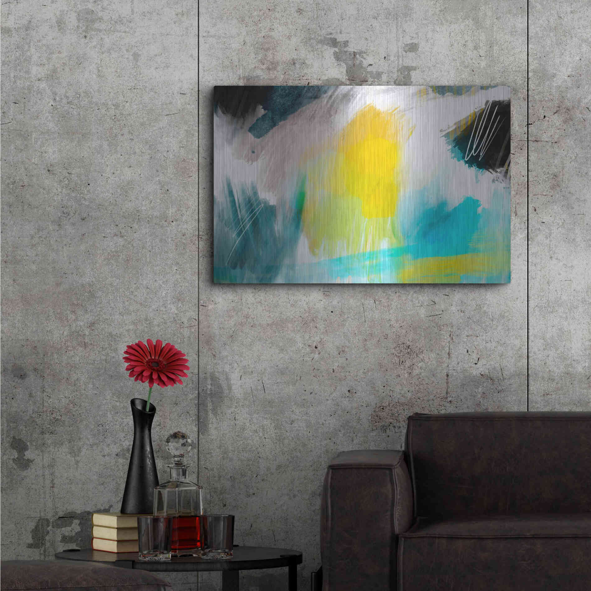 Luxe Metal Art 'Glowing Sky' by Delores Naskrent Metal Wall Art,36x24