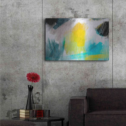 Luxe Metal Art 'Glowing Sky' by Delores Naskrent Metal Wall Art,36x24