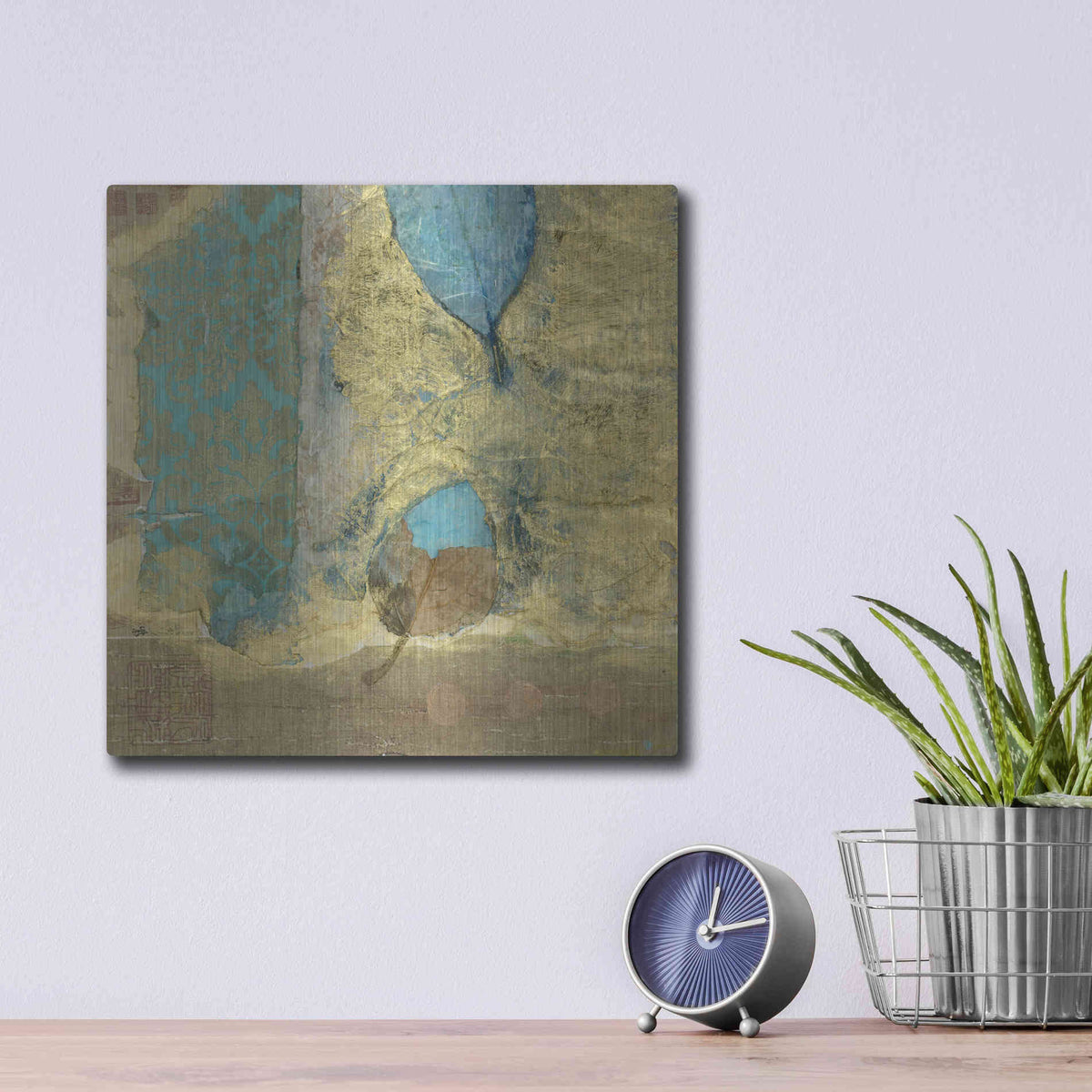 Luxe Metal Art 'Wabi-Sabi Leaf' by Elena Ray, Metal Wall Art,12x12