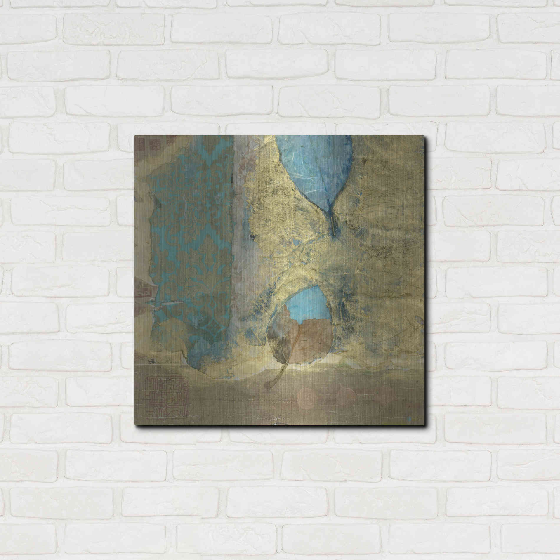 Luxe Metal Art 'Wabi-Sabi Leaf' by Elena Ray, Metal Wall Art,24x24