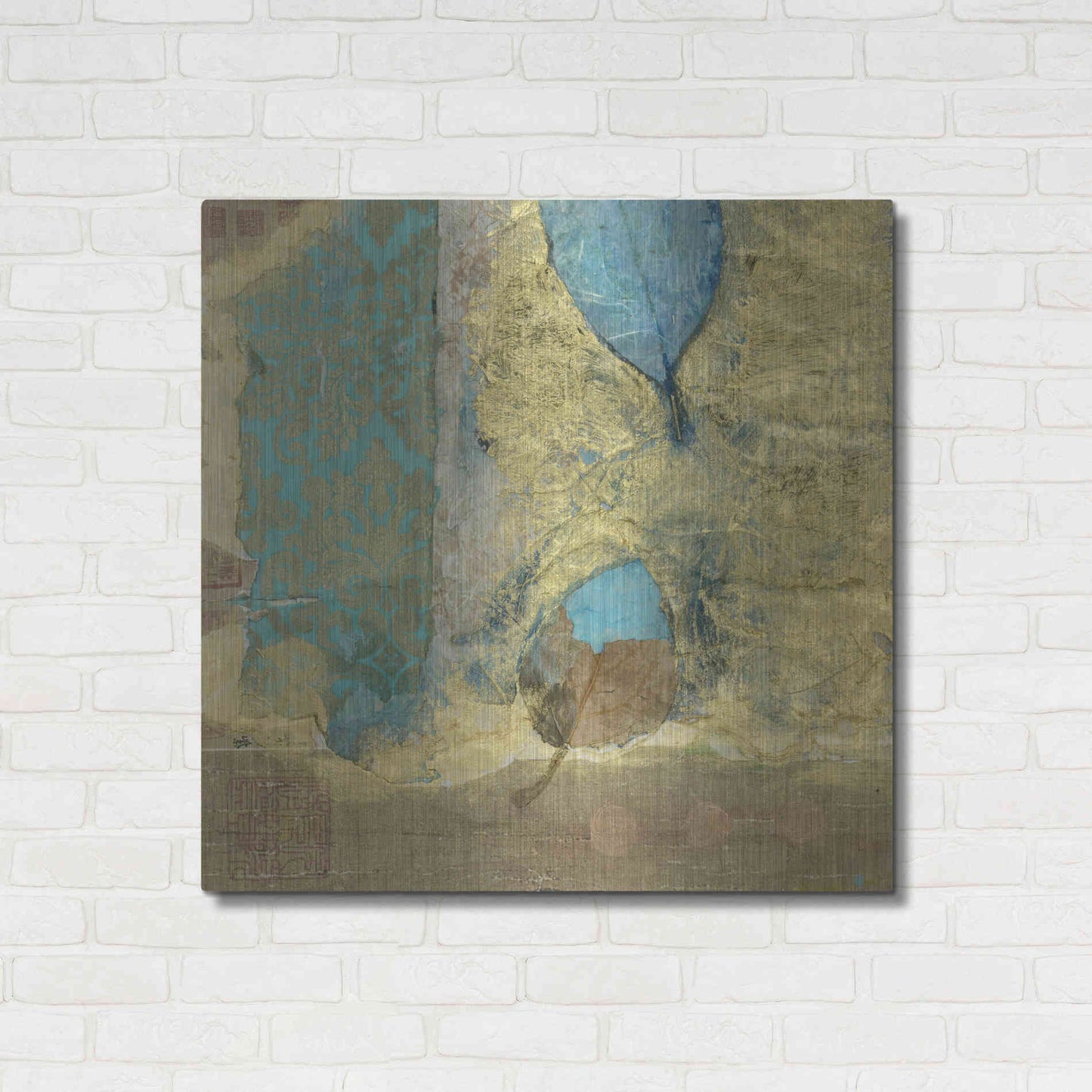 Luxe Metal Art 'Wabi-Sabi Leaf' by Elena Ray, Metal Wall Art,36x36