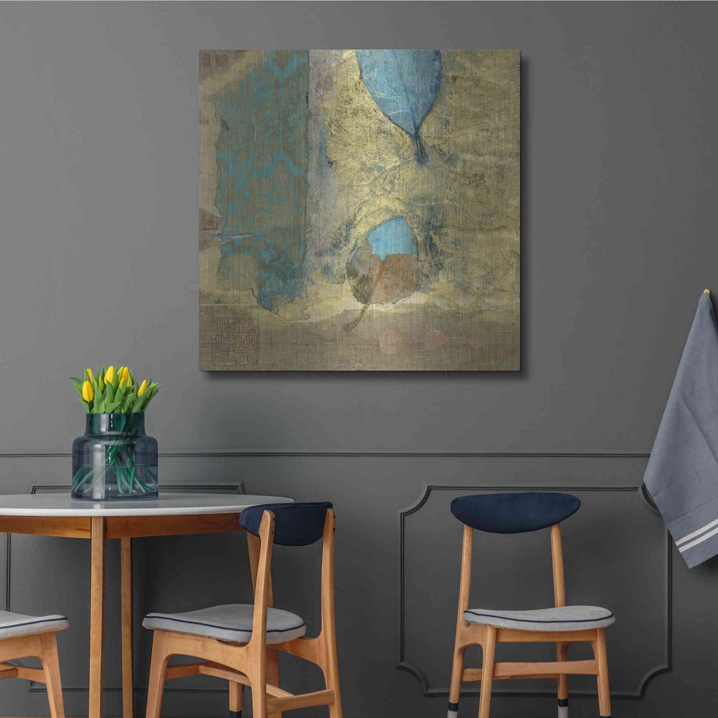 Luxe Metal Art 'Wabi-Sabi Leaf' by Elena Ray, Metal Wall Art,36x36