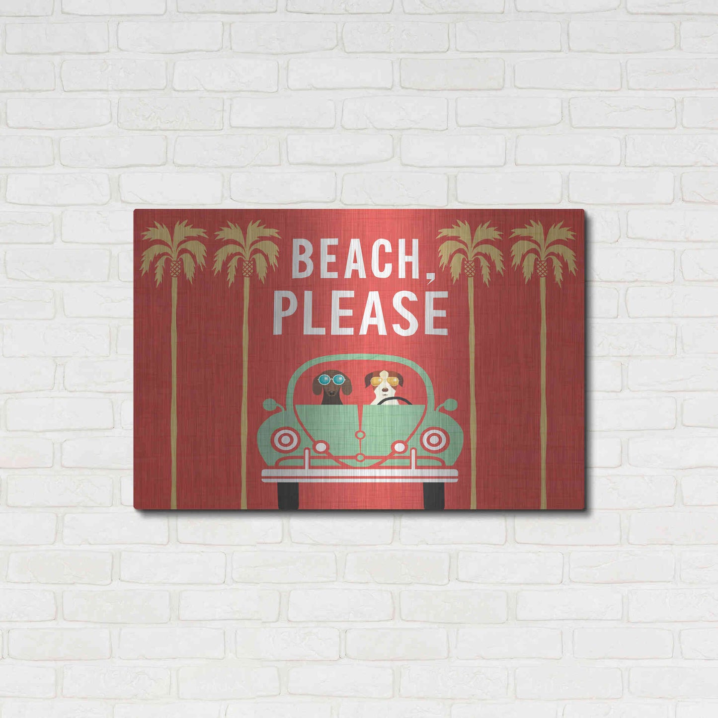 Luxe Metal Art 'Beach Bums Beetle I' by Michael Mullan, Metal Wall Art,36x24