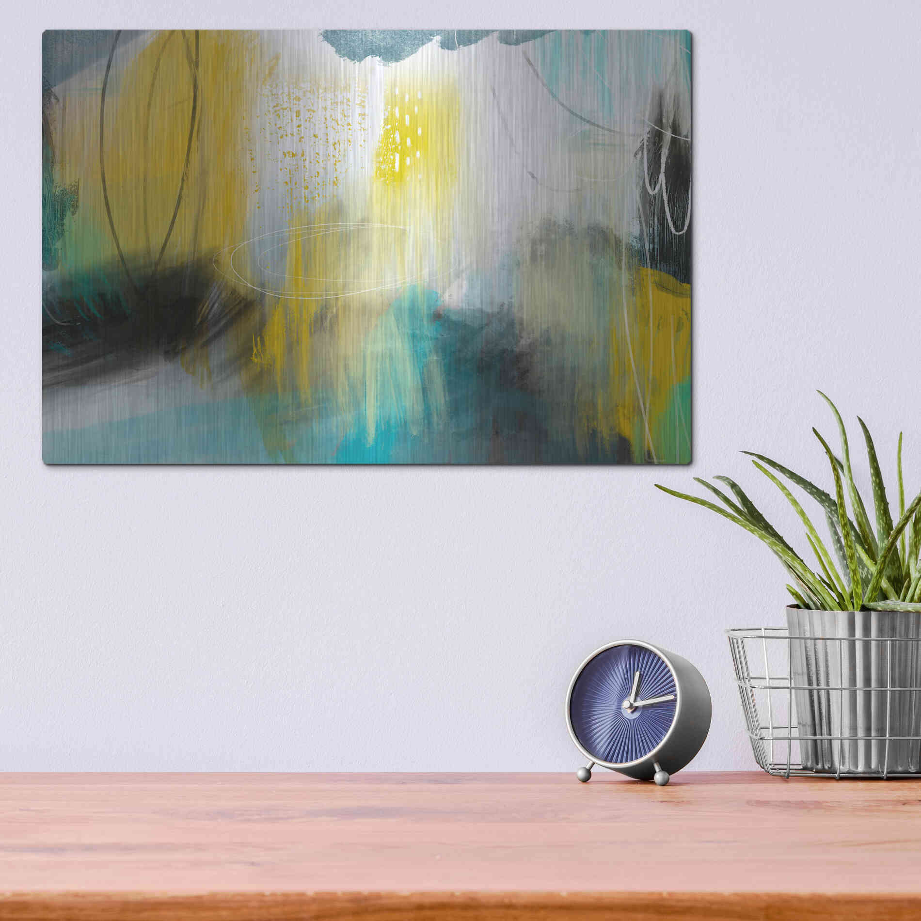 Luxe Metal Art 'Forecast Of Rain' by Delores Naskrent Metal Wall Art,16x12