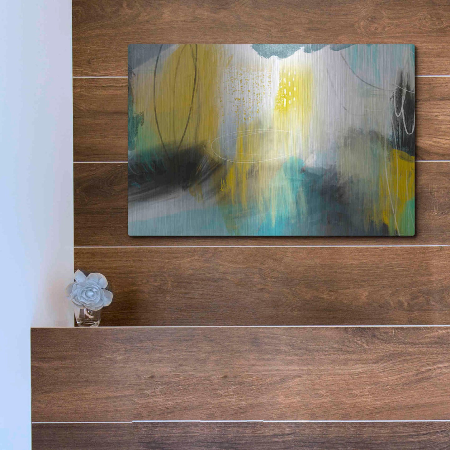 Luxe Metal Art 'Forecast Of Rain' by Delores Naskrent Metal Wall Art,16x12