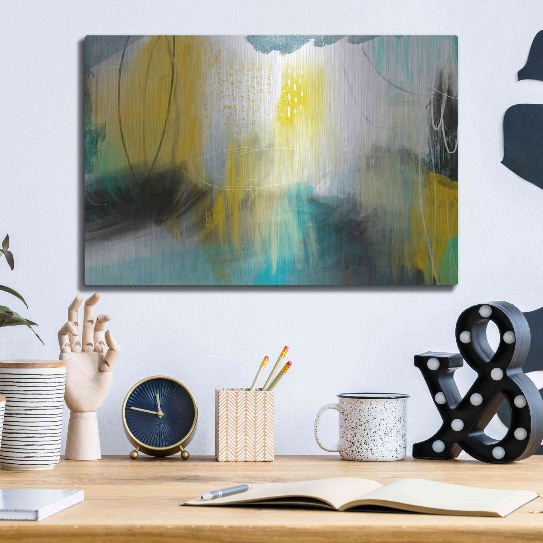 Luxe Metal Art 'Forecast Of Rain' by Delores Naskrent Metal Wall Art,16x12