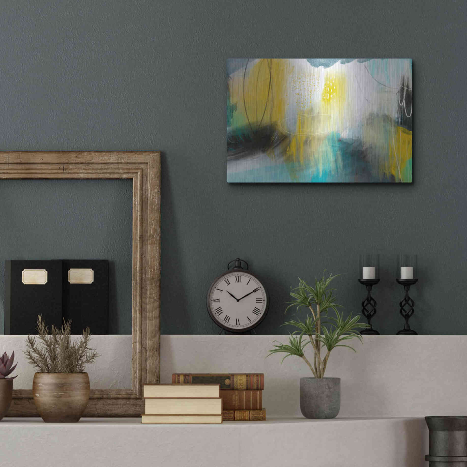 Luxe Metal Art 'Forecast Of Rain' by Delores Naskrent Metal Wall Art,16x12