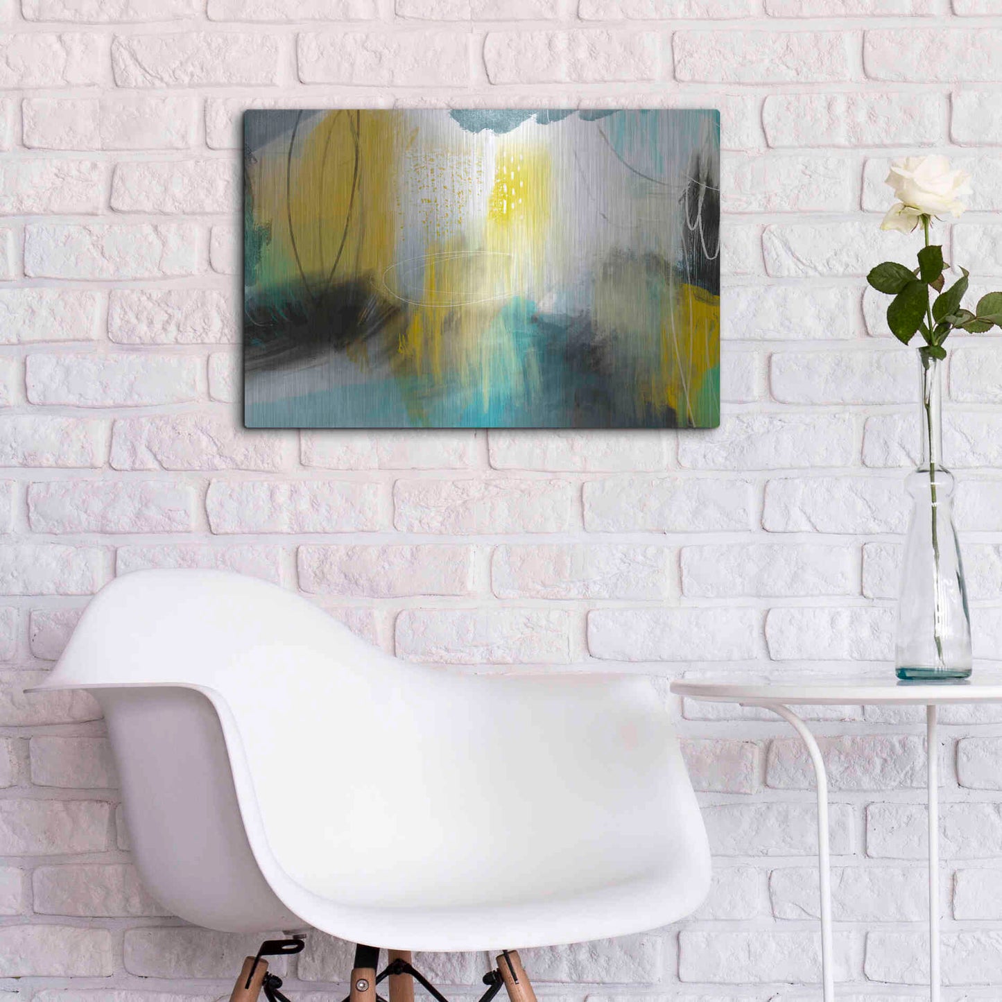 Luxe Metal Art 'Forecast Of Rain' by Delores Naskrent Metal Wall Art,24x16