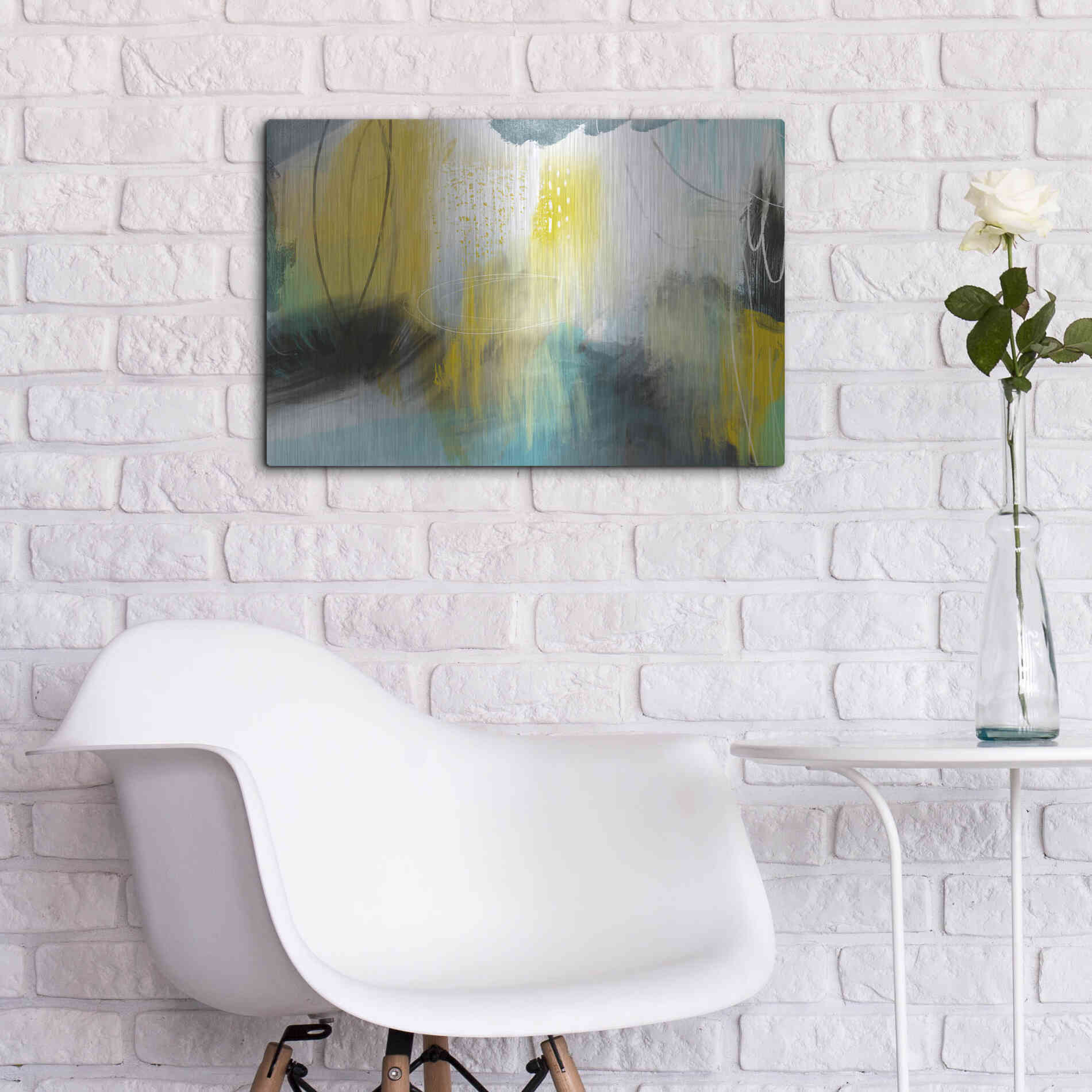 Luxe Metal Art 'Forecast Of Rain' by Delores Naskrent Metal Wall Art,24x16