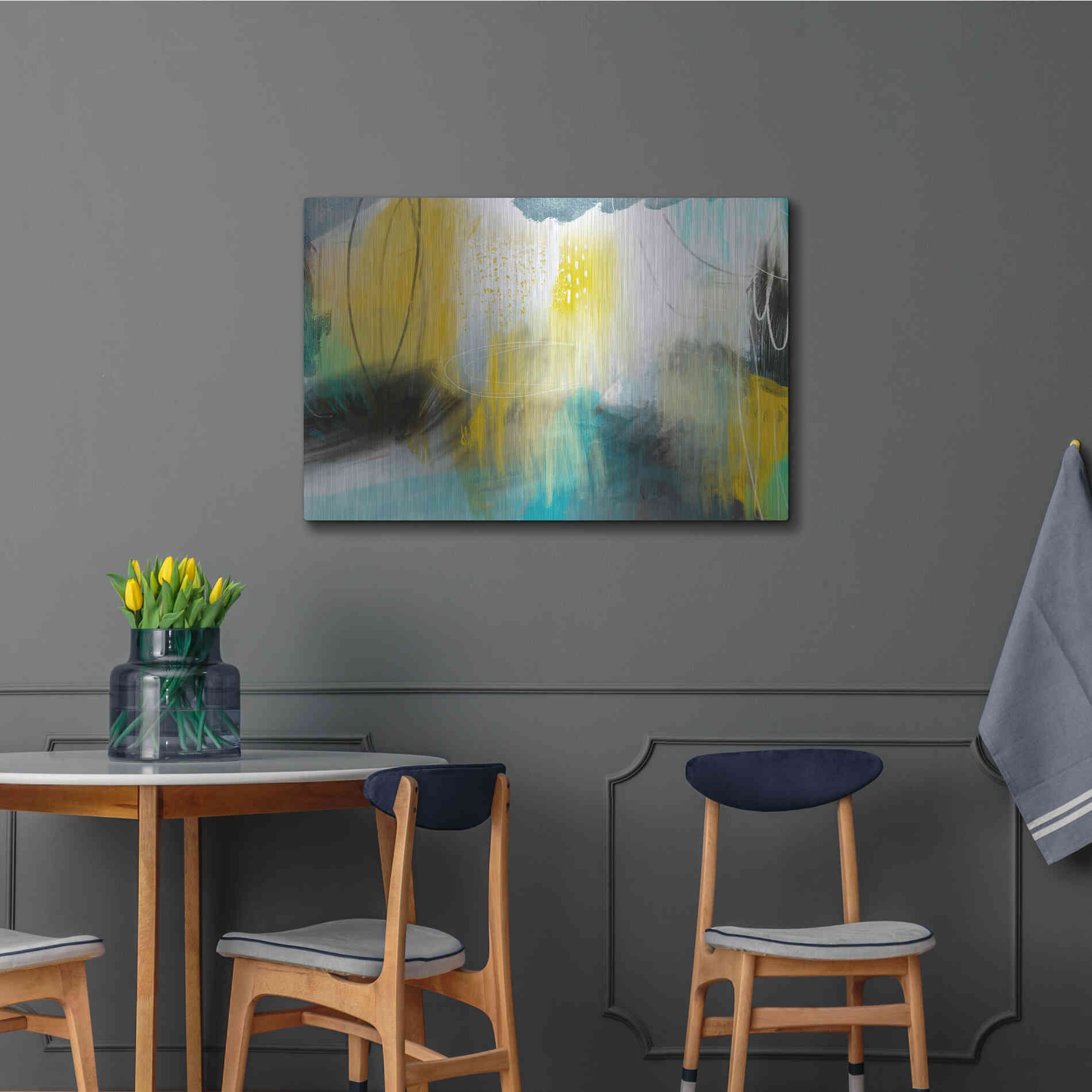 Luxe Metal Art 'Forecast Of Rain' by Delores Naskrent Metal Wall Art,36x24