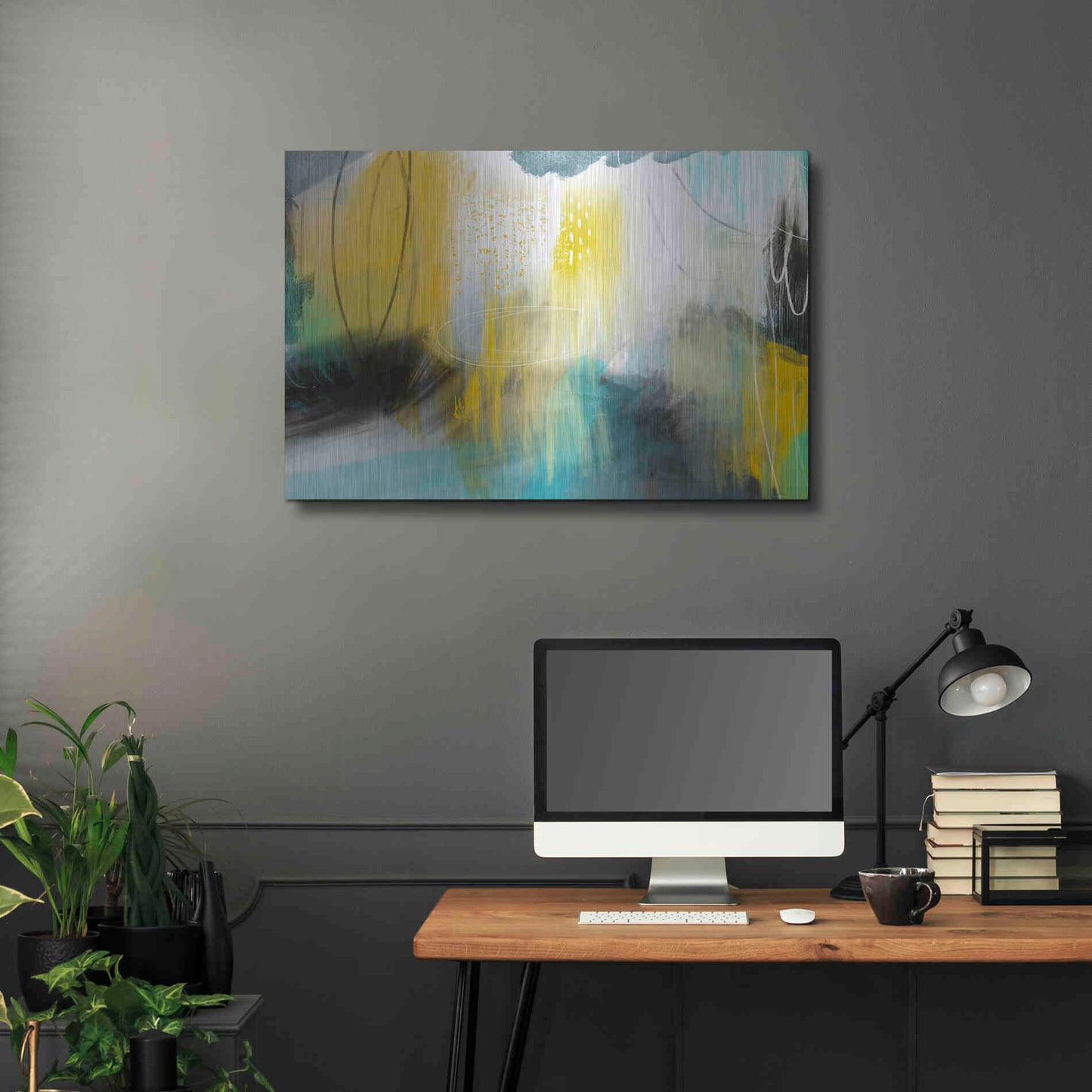 Luxe Metal Art 'Forecast Of Rain' by Delores Naskrent Metal Wall Art,36x24