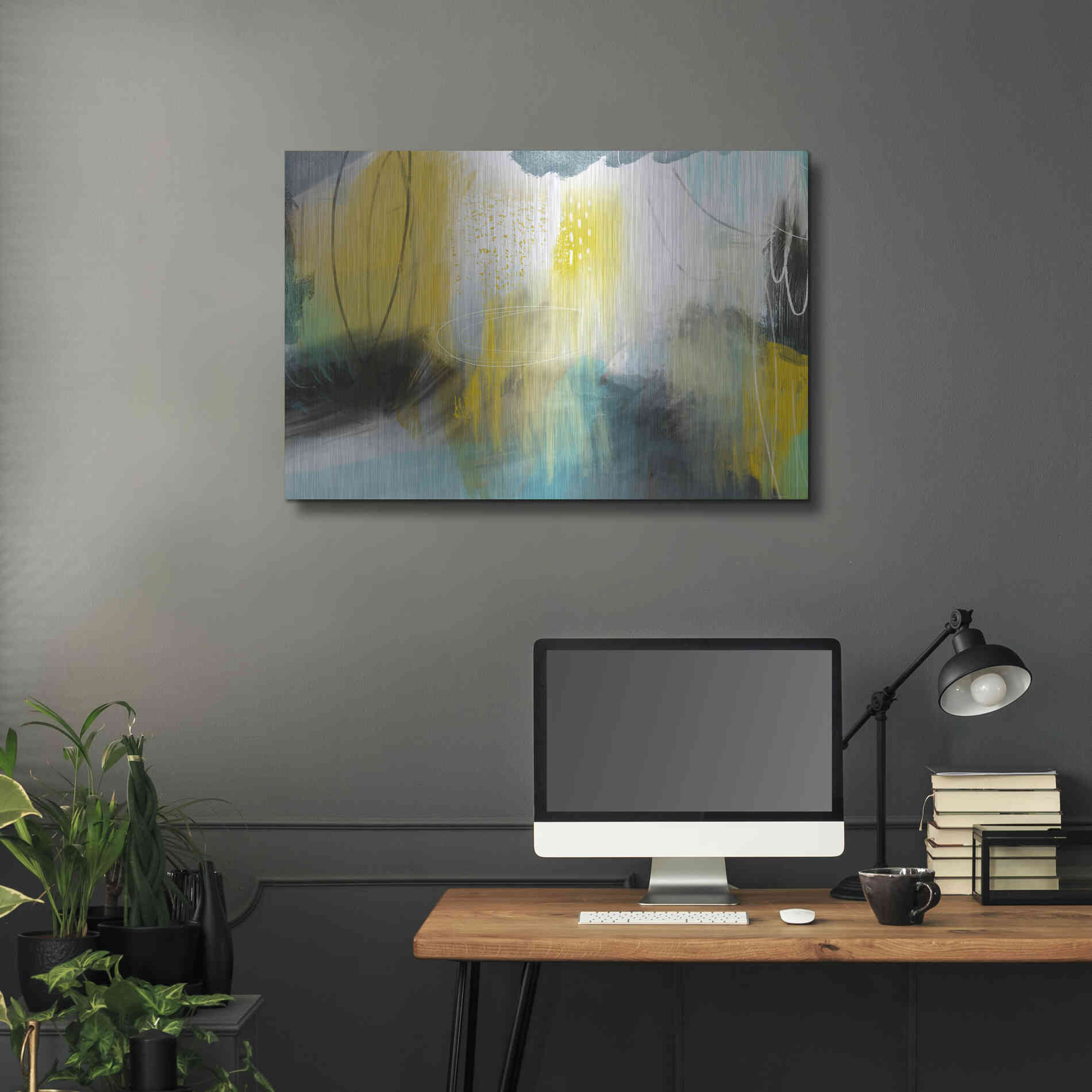 Luxe Metal Art 'Forecast Of Rain' by Delores Naskrent Metal Wall Art,36x24