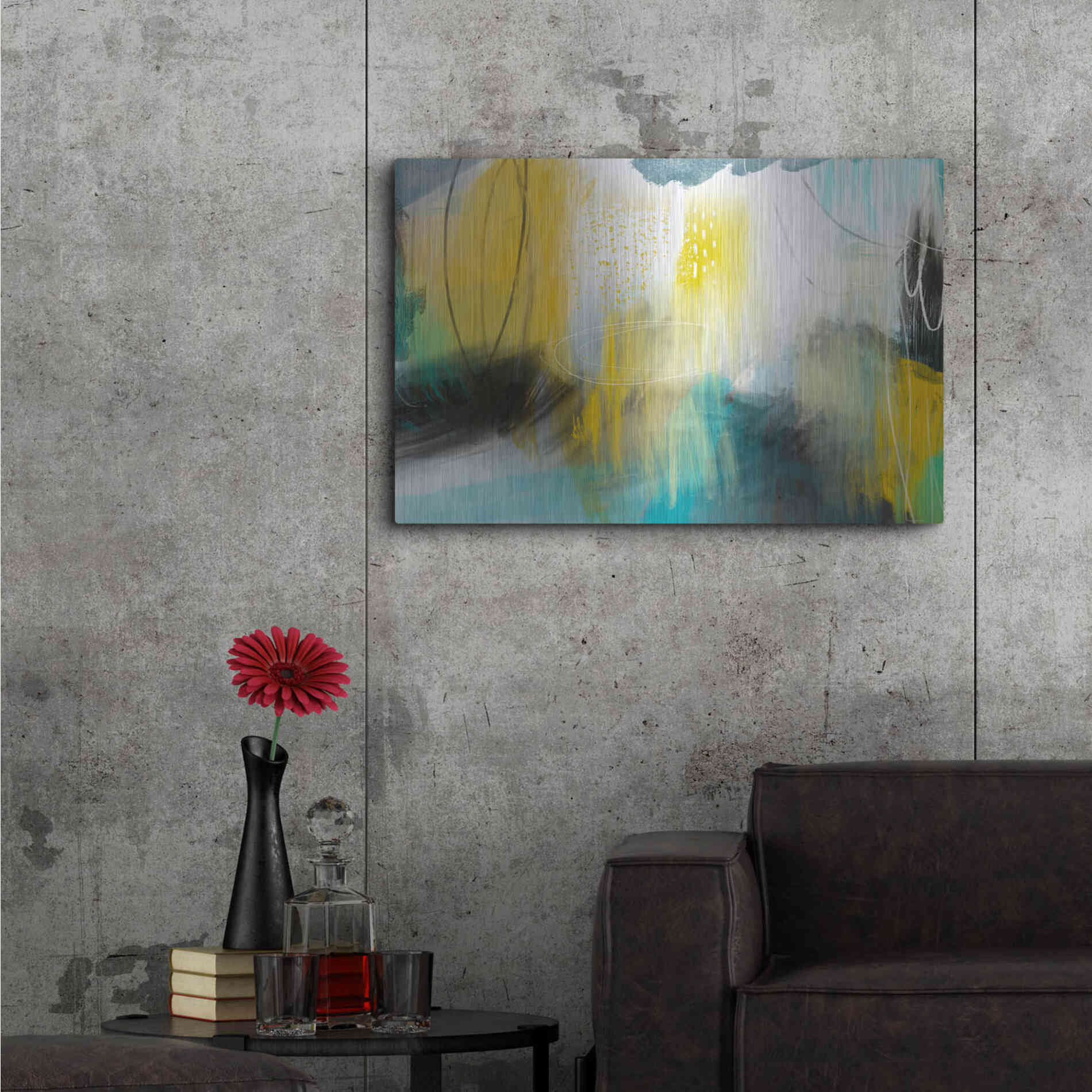 Luxe Metal Art 'Forecast Of Rain' by Delores Naskrent Metal Wall Art,36x24