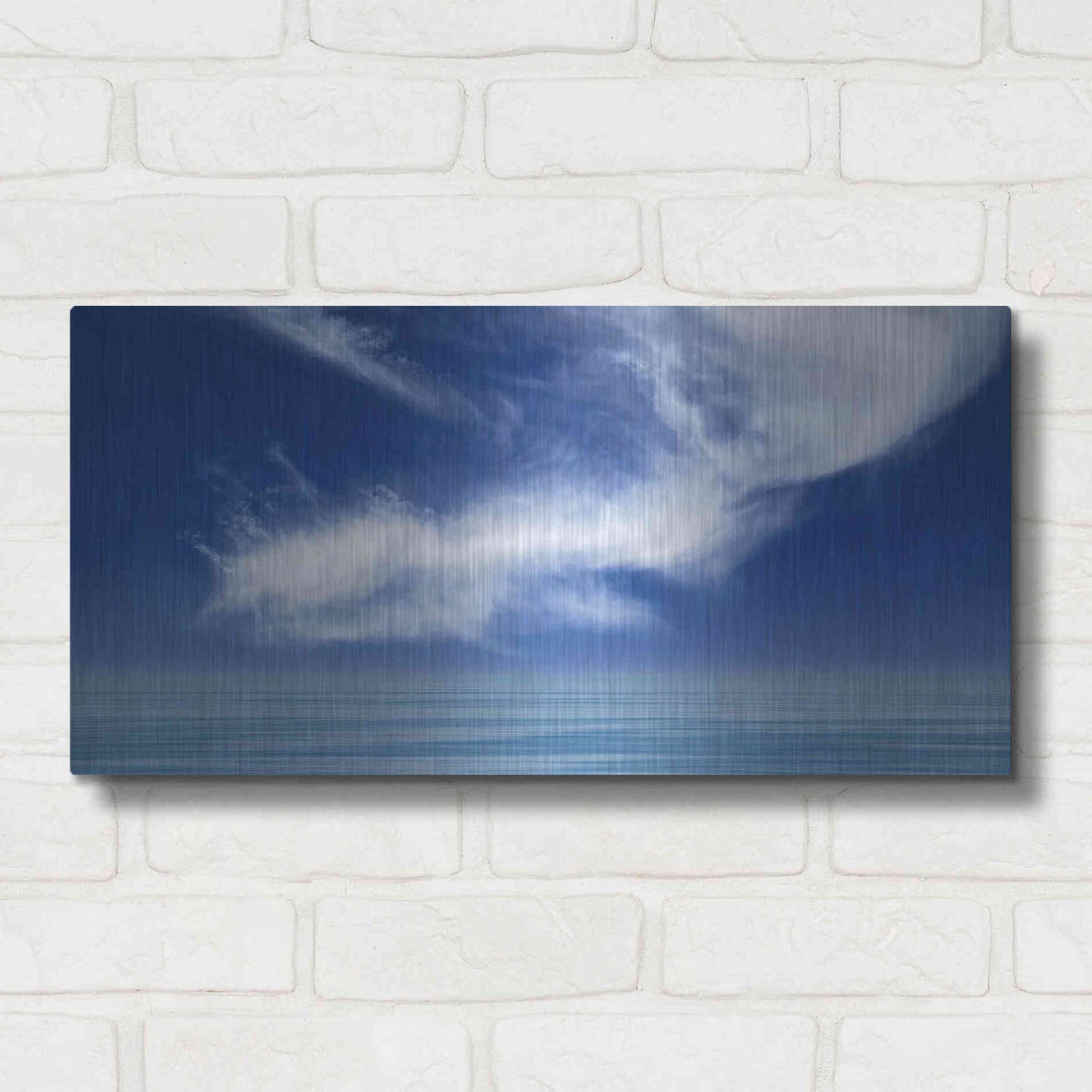 Luxe Metal Art  'Calm Seas'  by Don Schwartz, Metal Wall Art,24x12