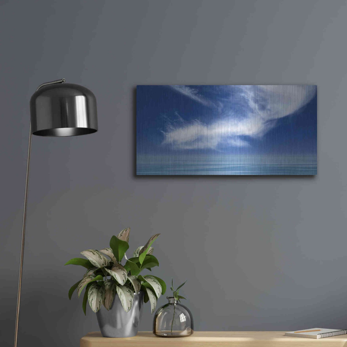 Luxe Metal Art  'Calm Seas'  by Don Schwartz, Metal Wall Art,24x12