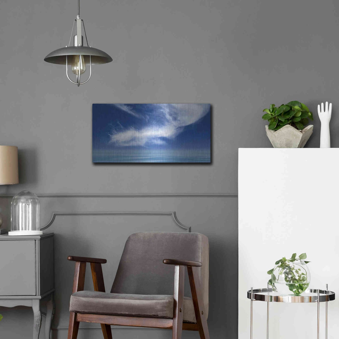 Luxe Metal Art  'Calm Seas'  by Don Schwartz, Metal Wall Art,24x12