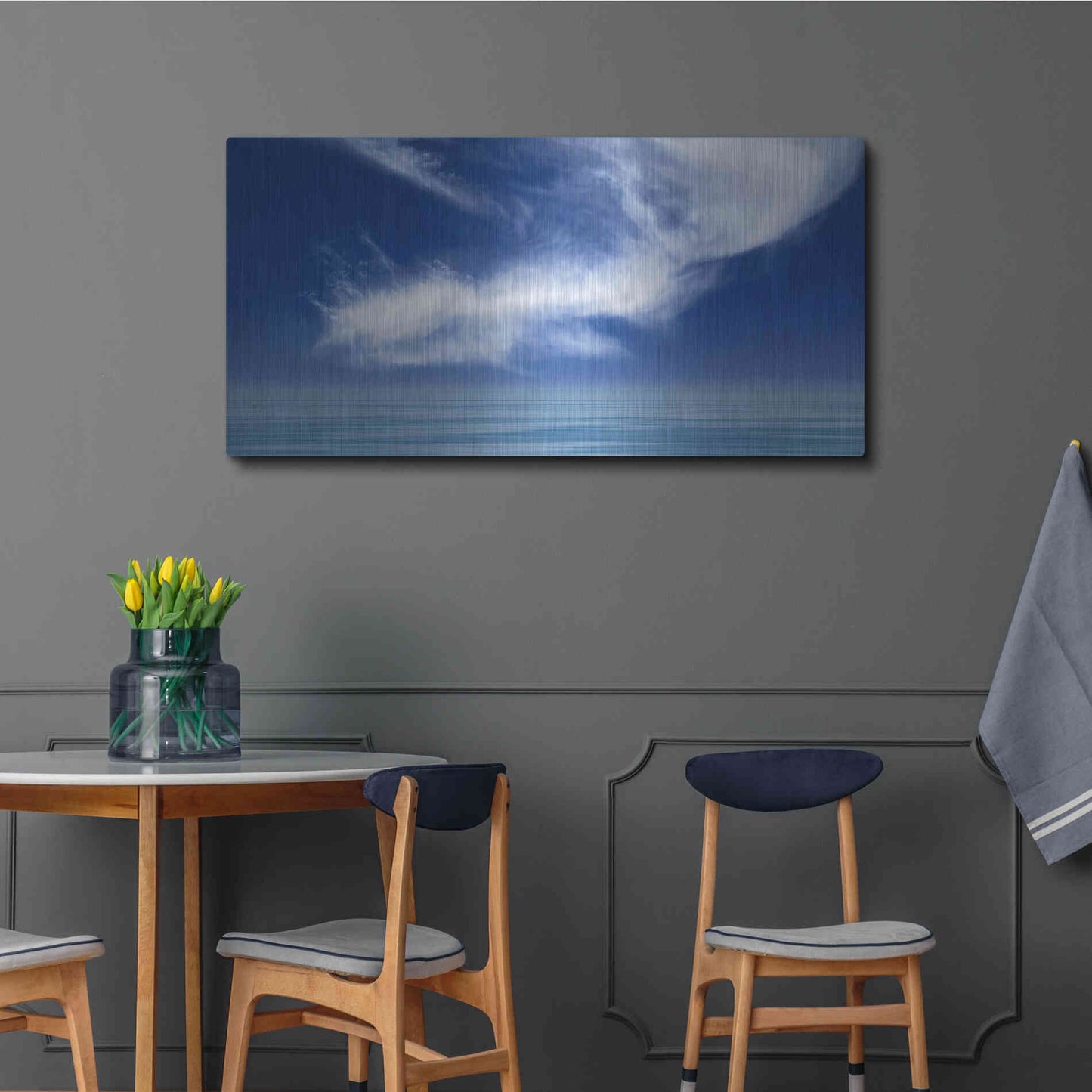 Luxe Metal Art  'Calm Seas'  by Don Schwartz, Metal Wall Art,48x24