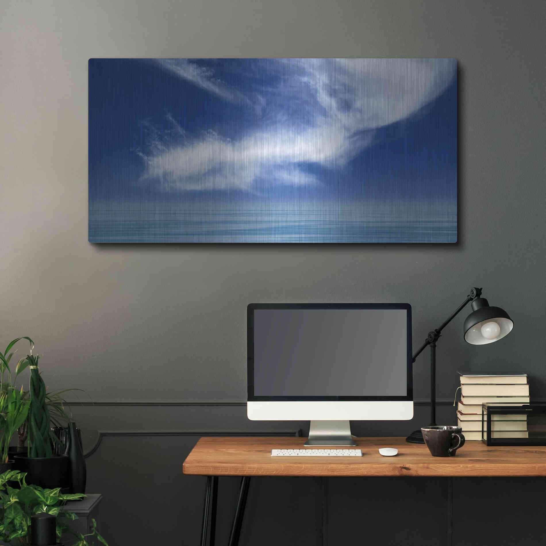 Luxe Metal Art  'Calm Seas'  by Don Schwartz, Metal Wall Art,48x24