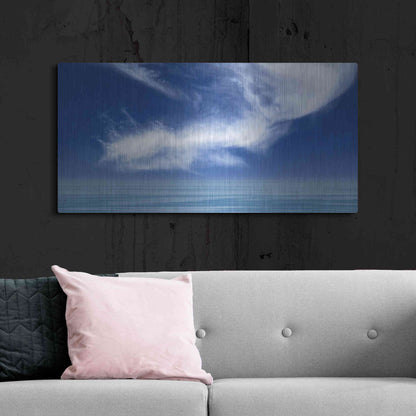 Luxe Metal Art  'Calm Seas'  by Don Schwartz, Metal Wall Art,48x24