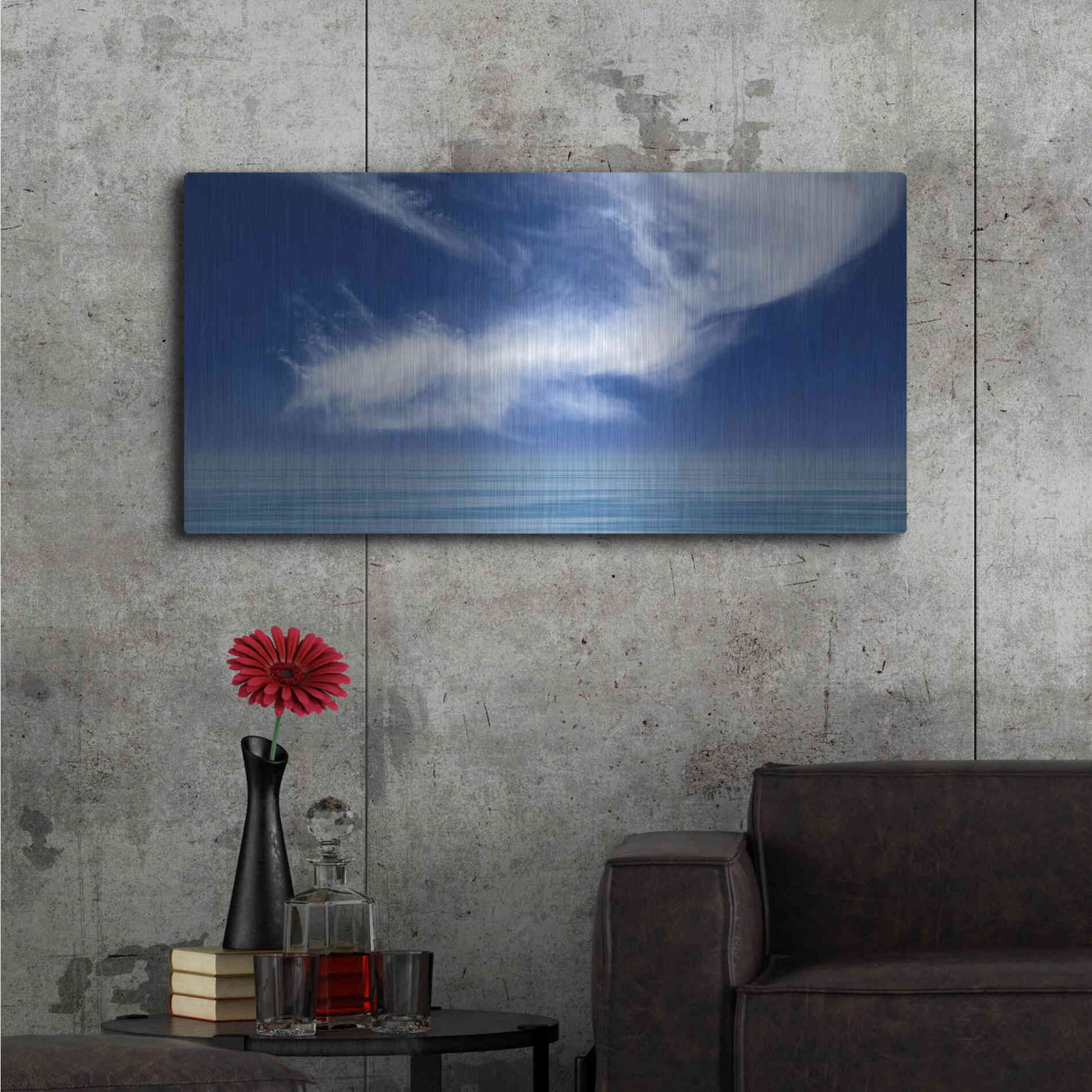 Luxe Metal Art  'Calm Seas'  by Don Schwartz, Metal Wall Art,48x24