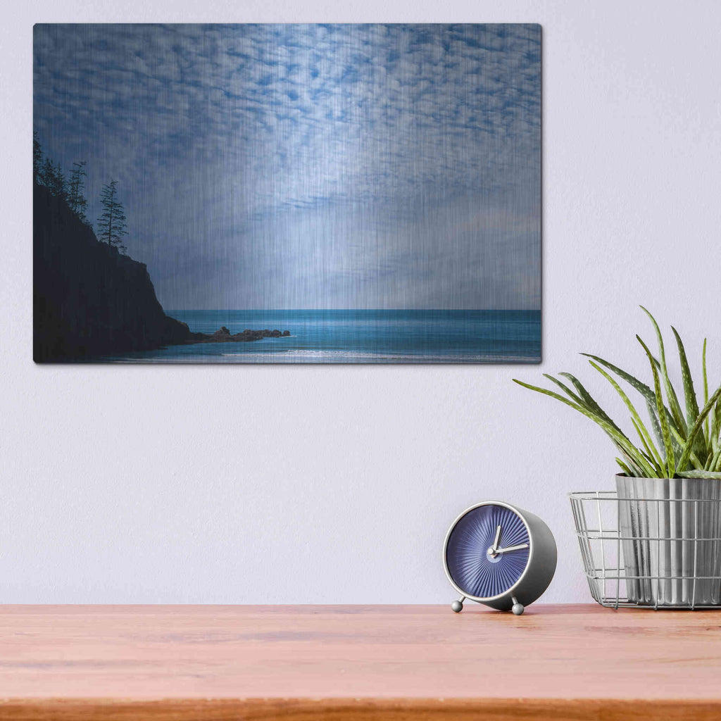 Luxe Metal Art  'Short Sand Beach'  by Don Schwartz, Metal Wall Art,16x12