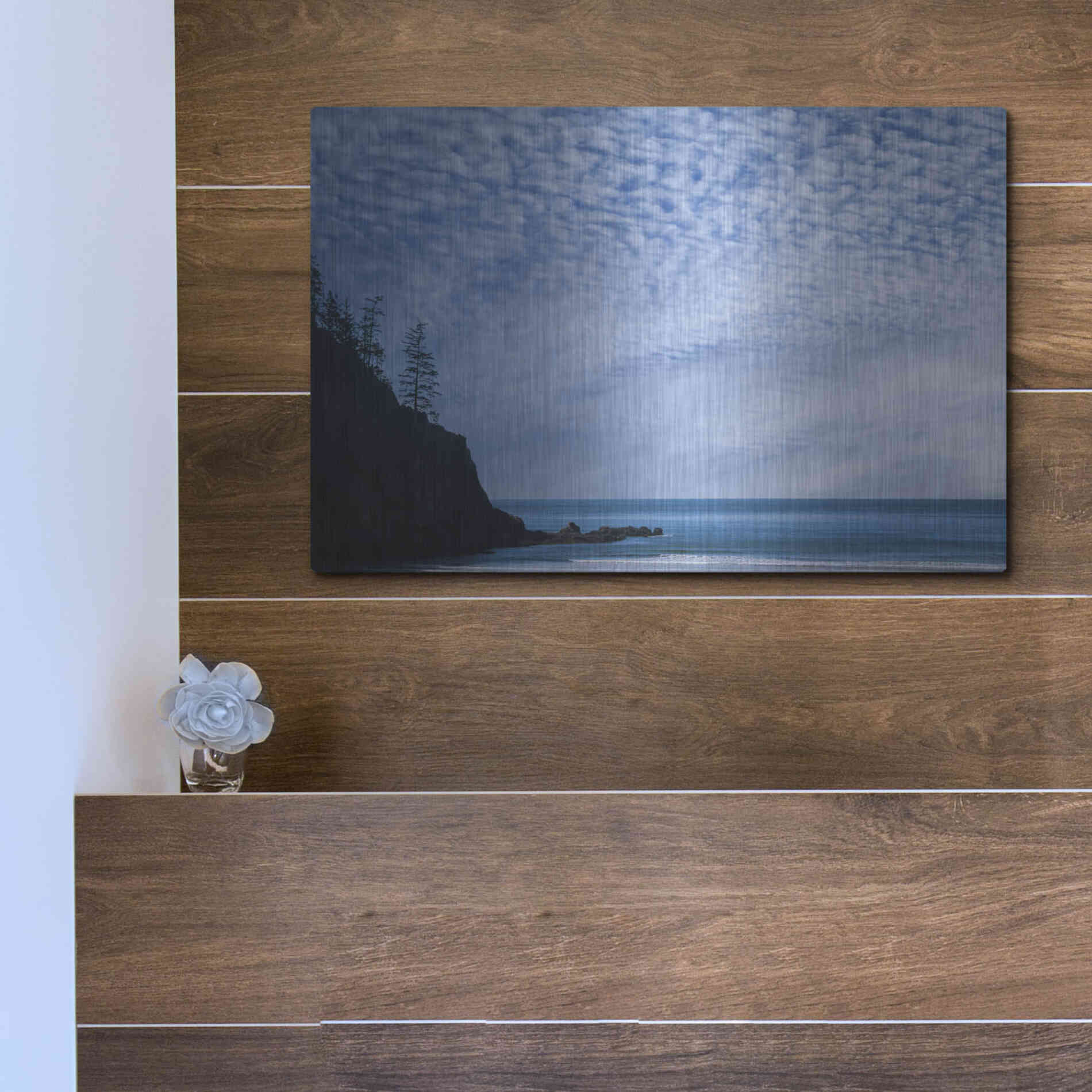 Luxe Metal Art  'Short Sand Beach'  by Don Schwartz, Metal Wall Art,16x12