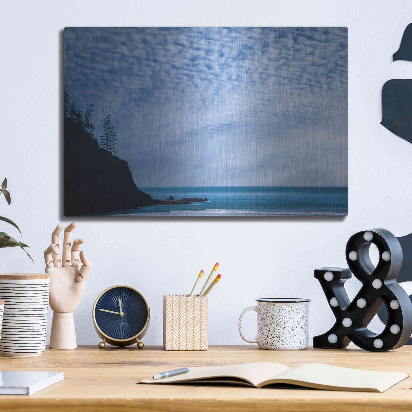 Luxe Metal Art  'Short Sand Beach'  by Don Schwartz, Metal Wall Art,16x12