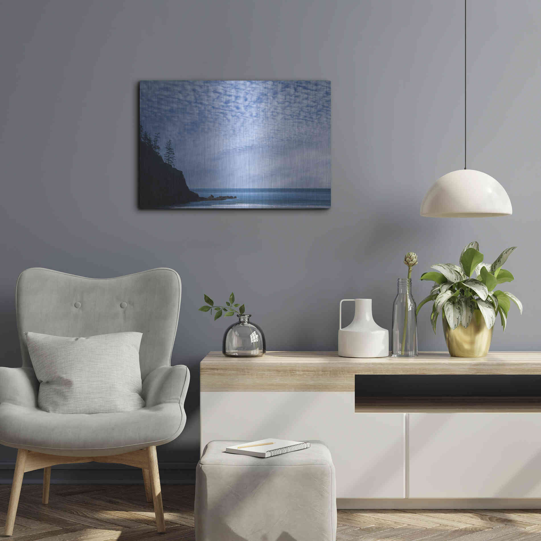 Luxe Metal Art  'Short Sand Beach'  by Don Schwartz, Metal Wall Art,24x16