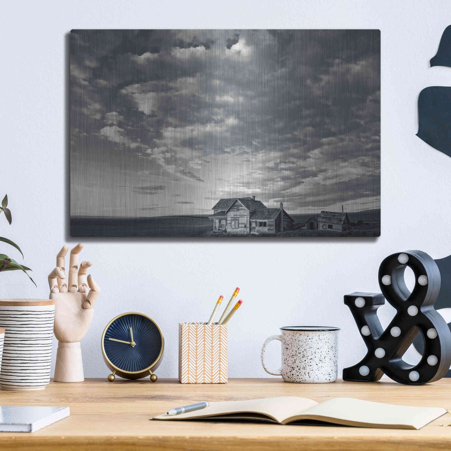 Luxe Metal Art  'The Old Homestead'  by Don Schwartz, Metal Wall Art,16x12