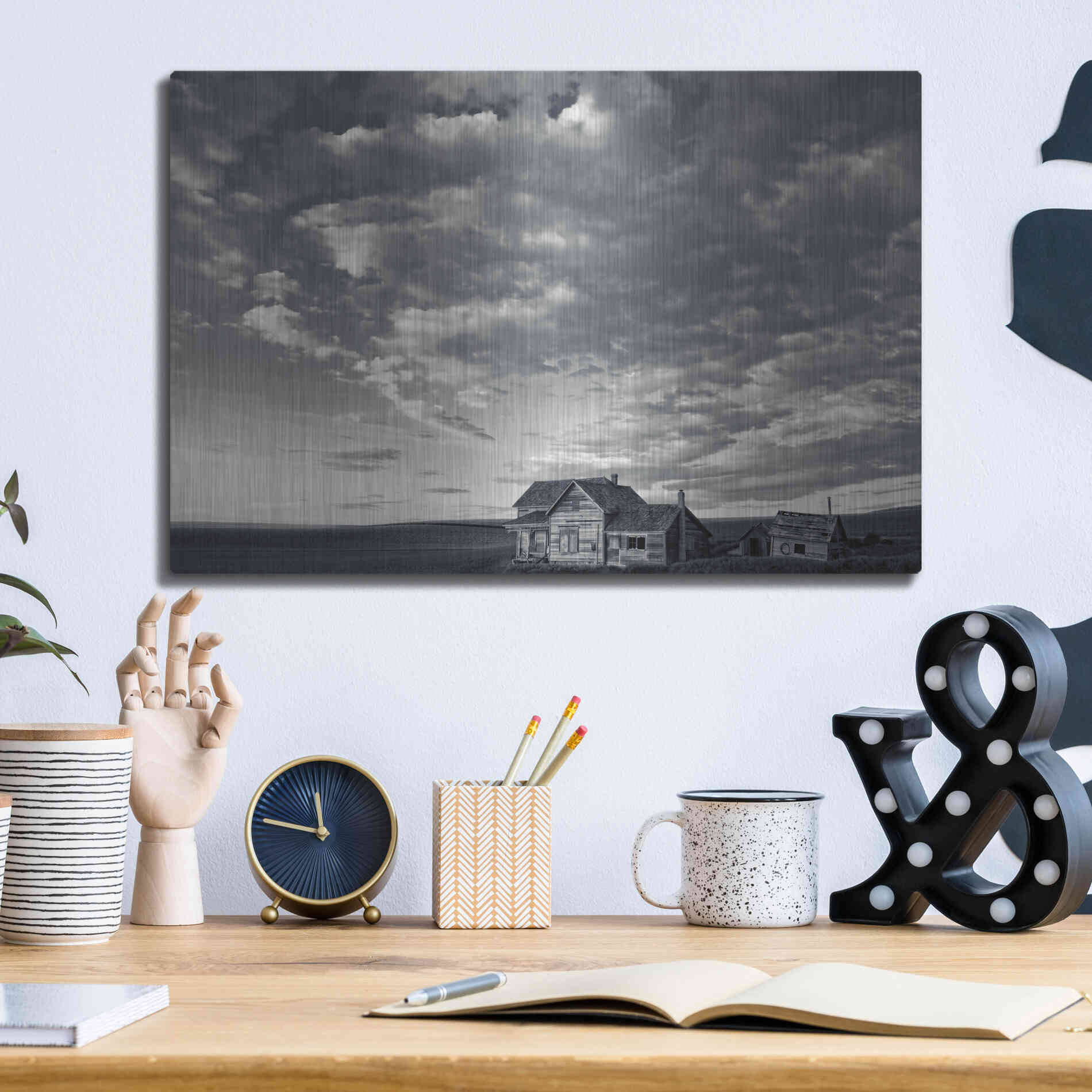 Luxe Metal Art  'The Old Homestead'  by Don Schwartz, Metal Wall Art,16x12