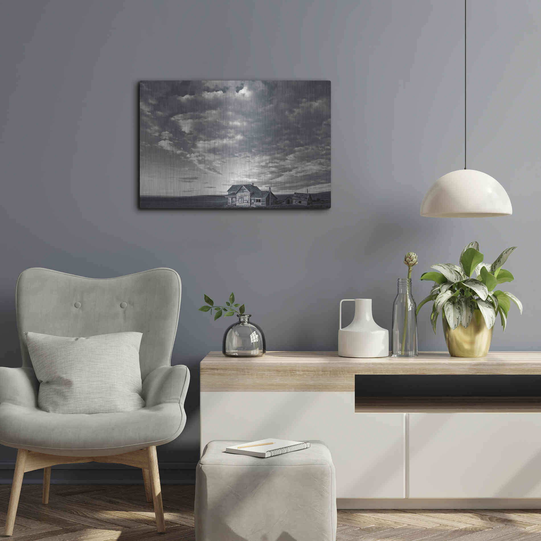 Luxe Metal Art  'The Old Homestead'  by Don Schwartz, Metal Wall Art,24x16