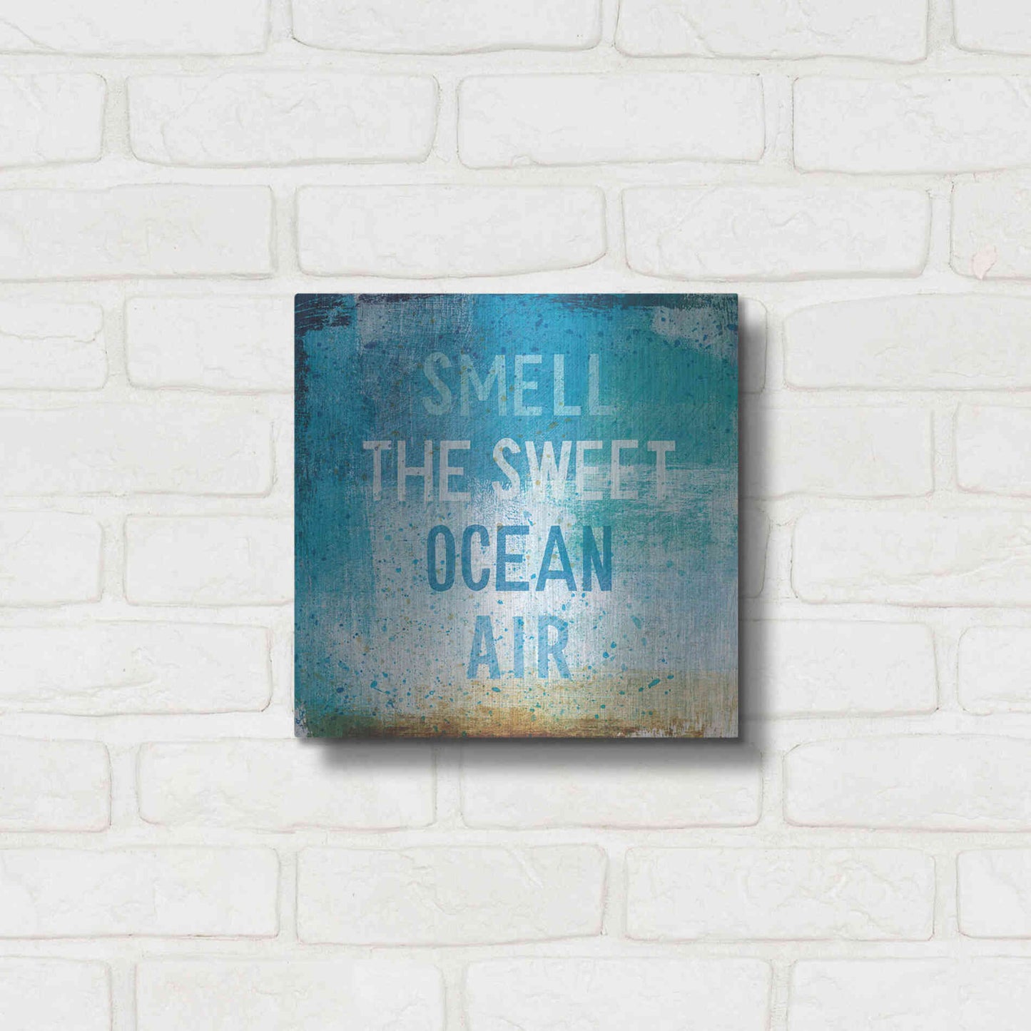 Luxe Metal Art 'Beachscape Abstract II' by Michael Mullan, Metal Wall Art,12x12