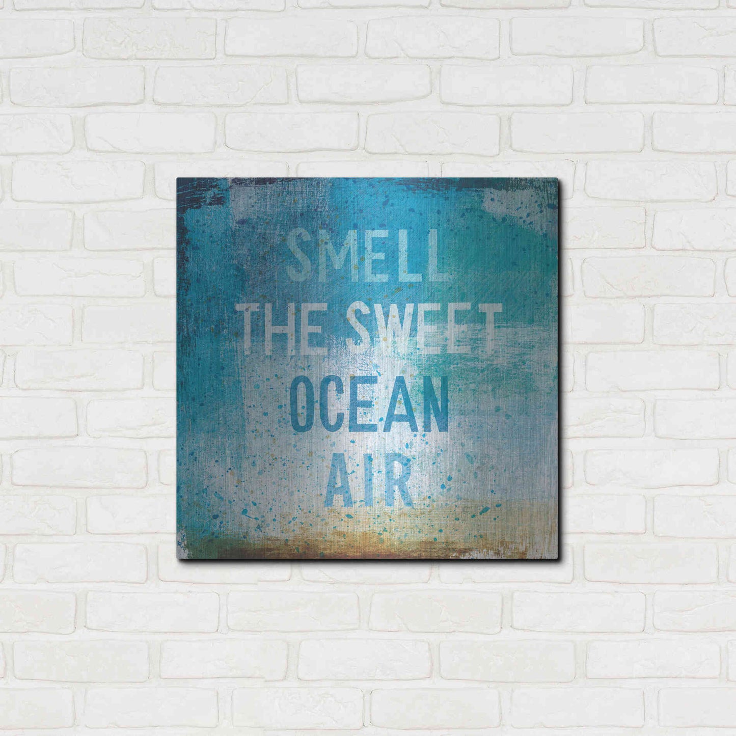 Luxe Metal Art 'Beachscape Abstract II' by Michael Mullan, Metal Wall Art,24x24