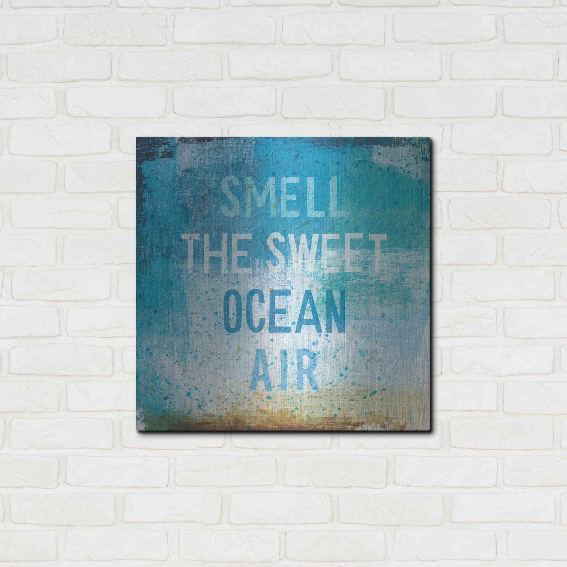 Luxe Metal Art 'Beachscape Abstract II' by Michael Mullan, Metal Wall Art,24x24