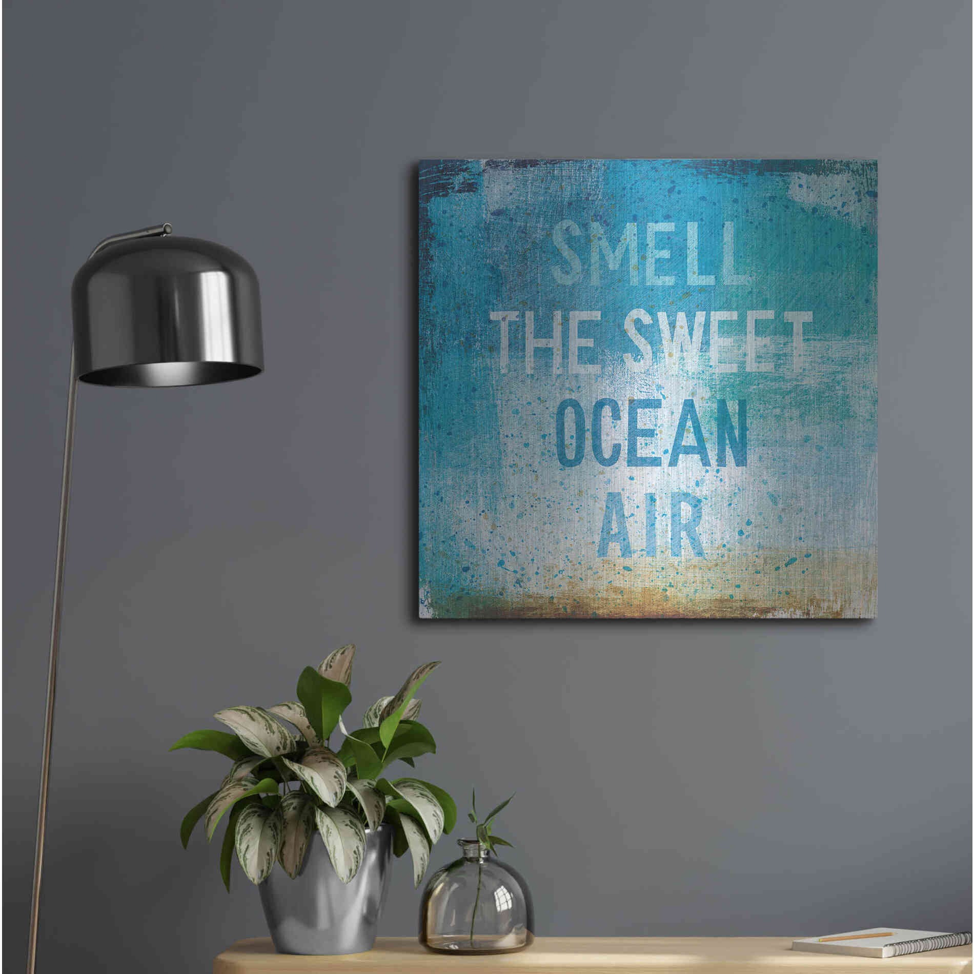 Luxe Metal Art 'Beachscape Abstract II' by Michael Mullan, Metal Wall Art,24x24