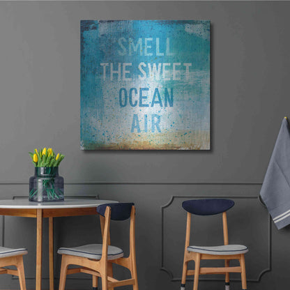 Luxe Metal Art 'Beachscape Abstract II' by Michael Mullan, Metal Wall Art,36x36