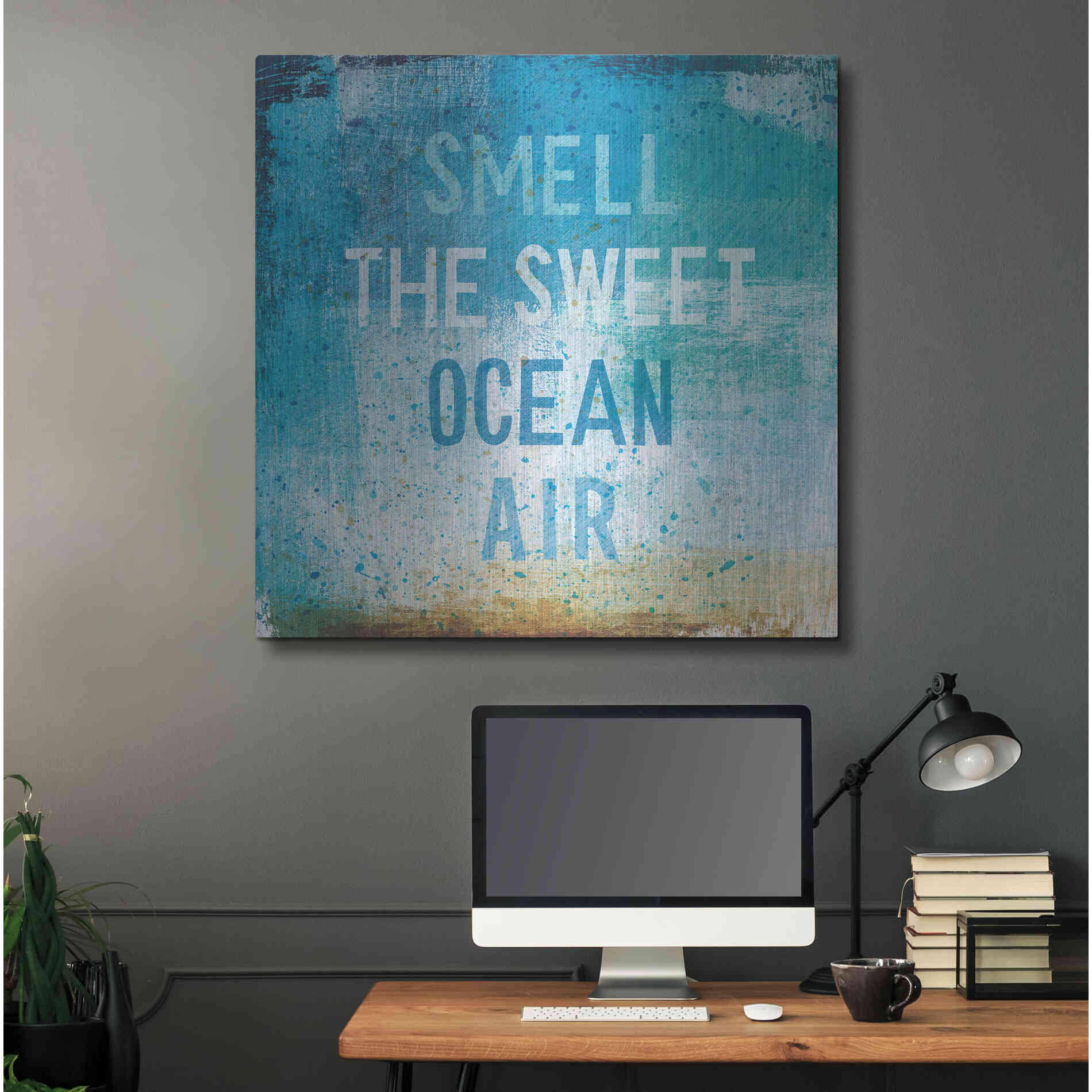 Luxe Metal Art 'Beachscape Abstract II' by Michael Mullan, Metal Wall Art,36x36