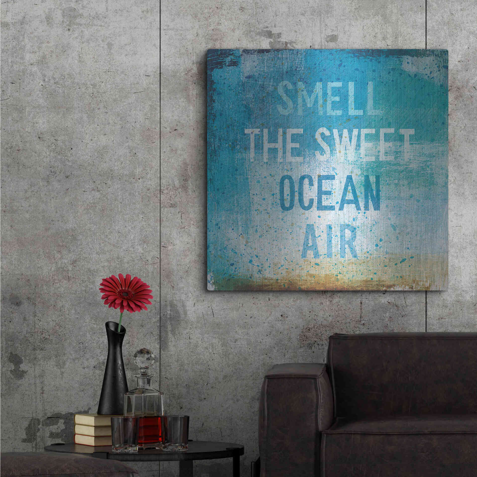 Luxe Metal Art 'Beachscape Abstract II' by Michael Mullan, Metal Wall Art,36x36