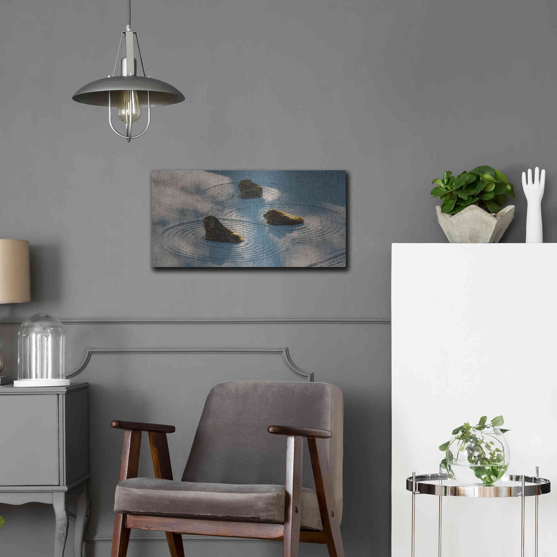 Luxe Metal Art  'Meditative Garden'  by Don Schwartz, Metal Wall Art,24x12