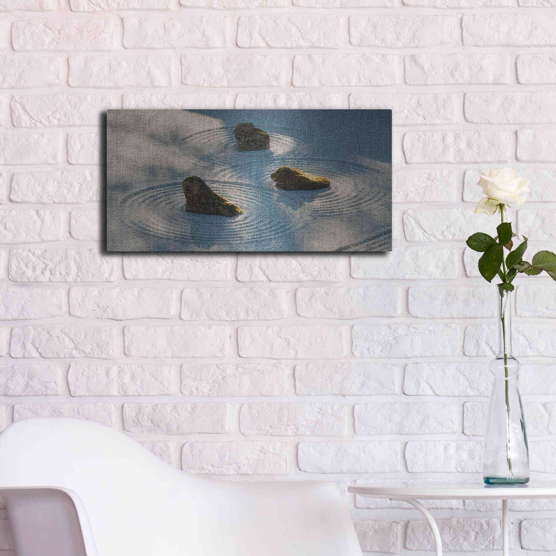 Luxe Metal Art  'Meditative Garden'  by Don Schwartz, Metal Wall Art,24x12