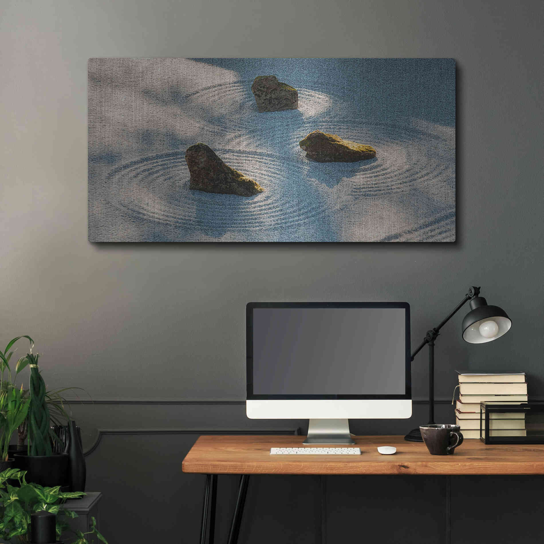 Luxe Metal Art  'Meditative Garden'  by Don Schwartz, Metal Wall Art,48x24