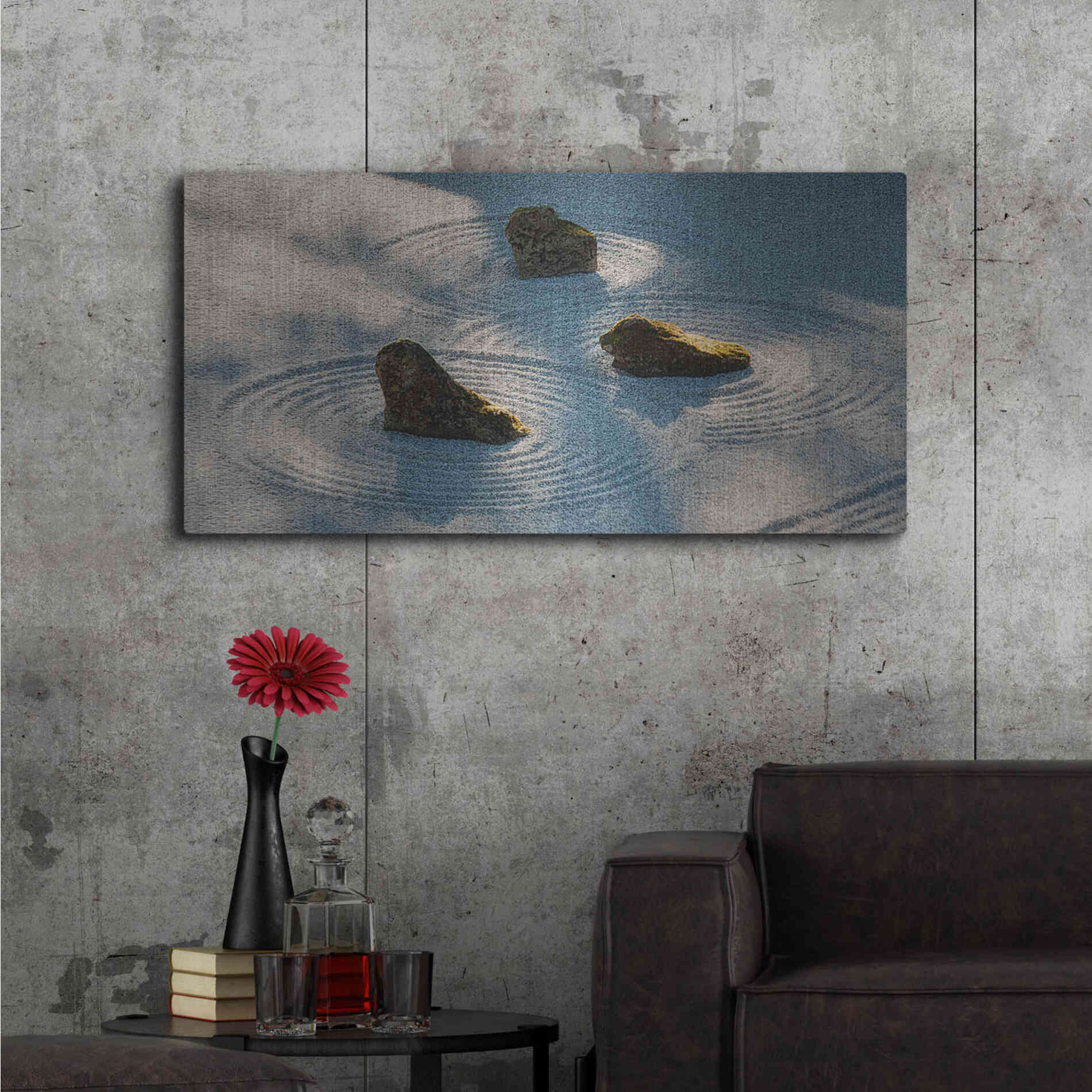 Luxe Metal Art  'Meditative Garden'  by Don Schwartz, Metal Wall Art,48x24