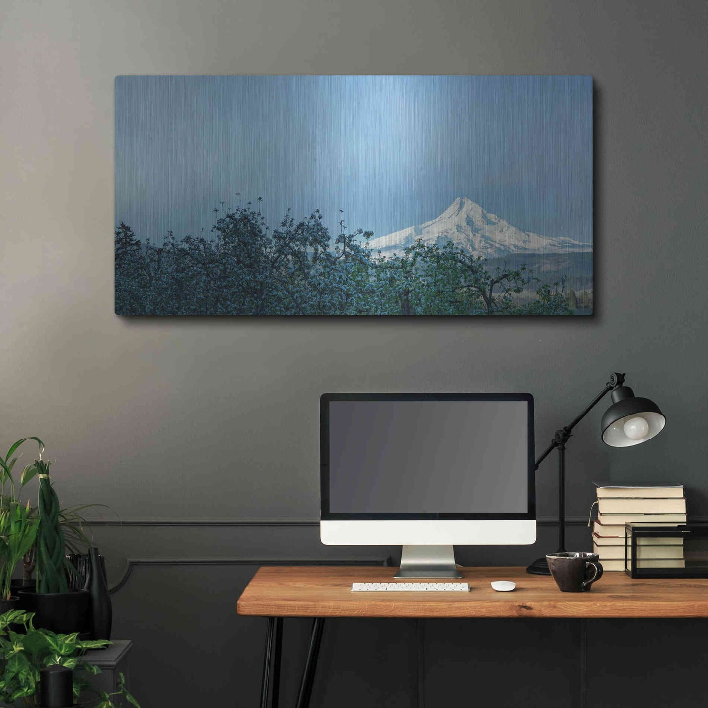 Luxe Metal Art  'Pear Blossom Morning'  by Don Schwartz, Metal Wall Art,48x24