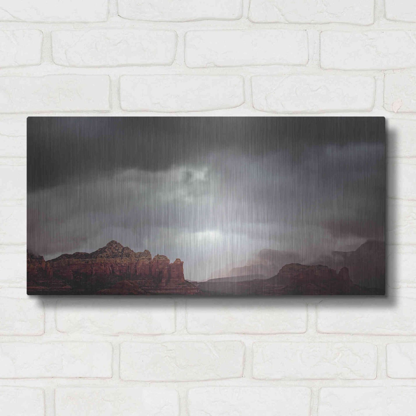 Luxe Metal Art  'Sedona Storm'  by Don Schwartz, Metal Wall Art,24x12