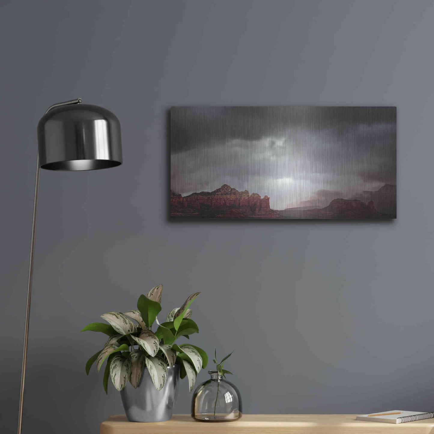 Luxe Metal Art  'Sedona Storm'  by Don Schwartz, Metal Wall Art,24x12