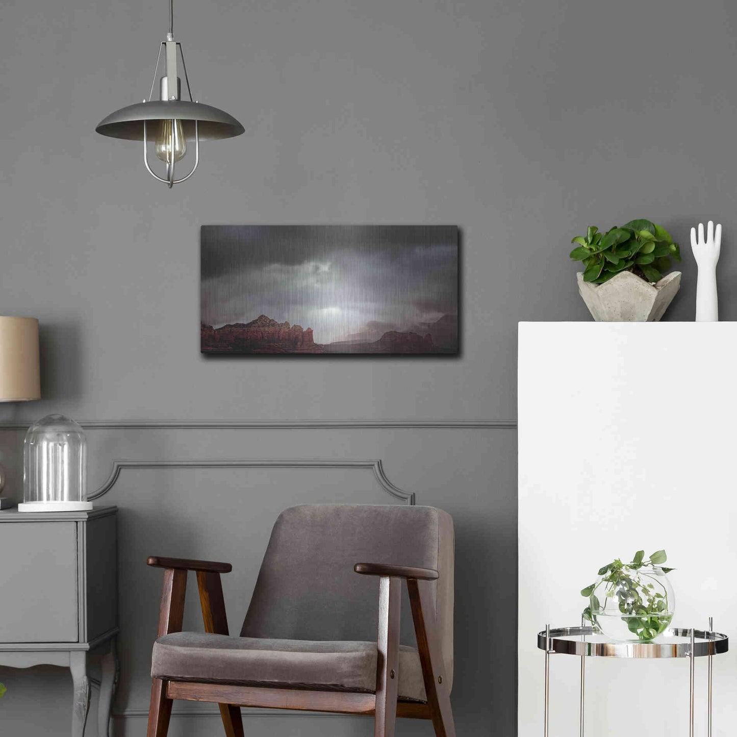 Luxe Metal Art  'Sedona Storm'  by Don Schwartz, Metal Wall Art,24x12