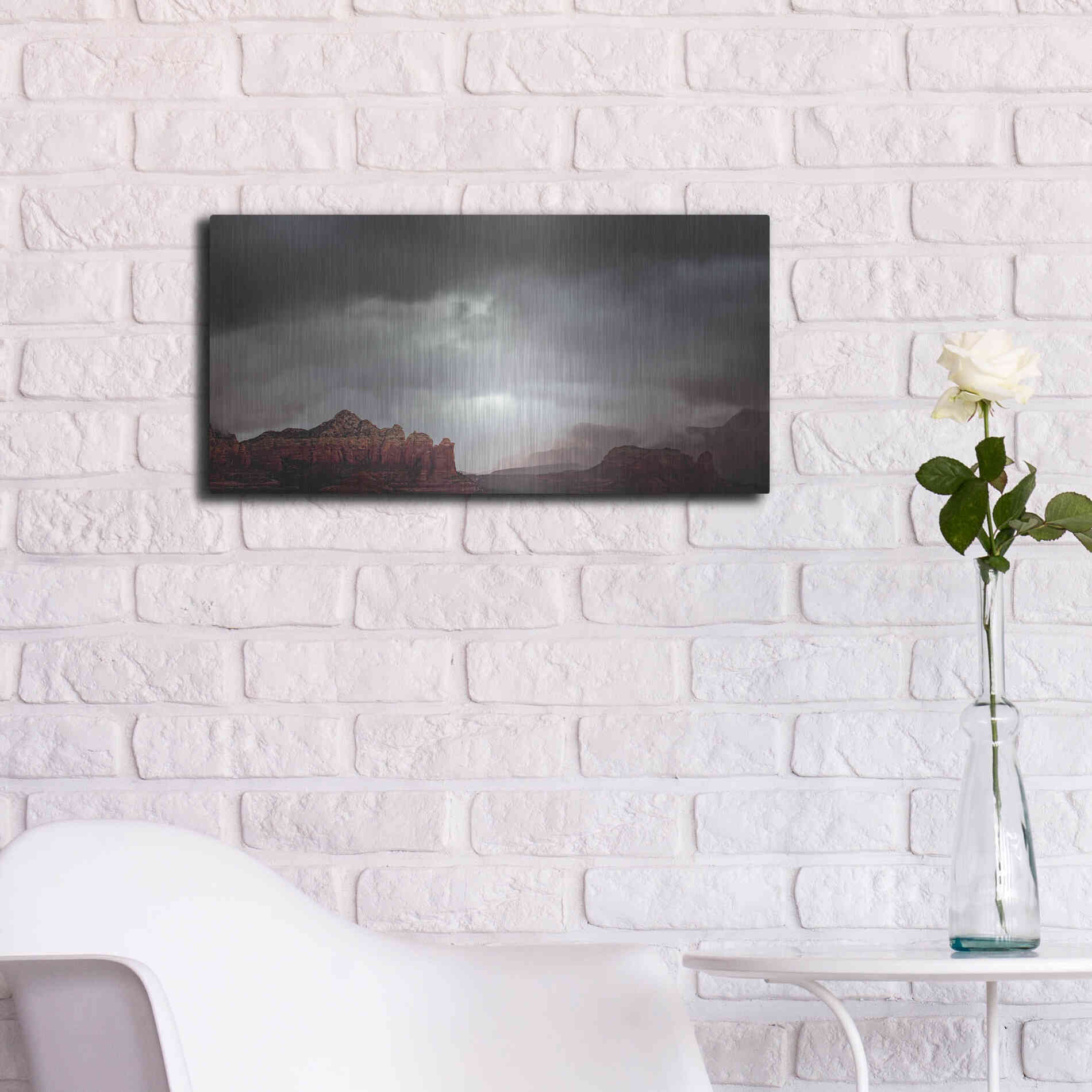 Luxe Metal Art  'Sedona Storm'  by Don Schwartz, Metal Wall Art,24x12