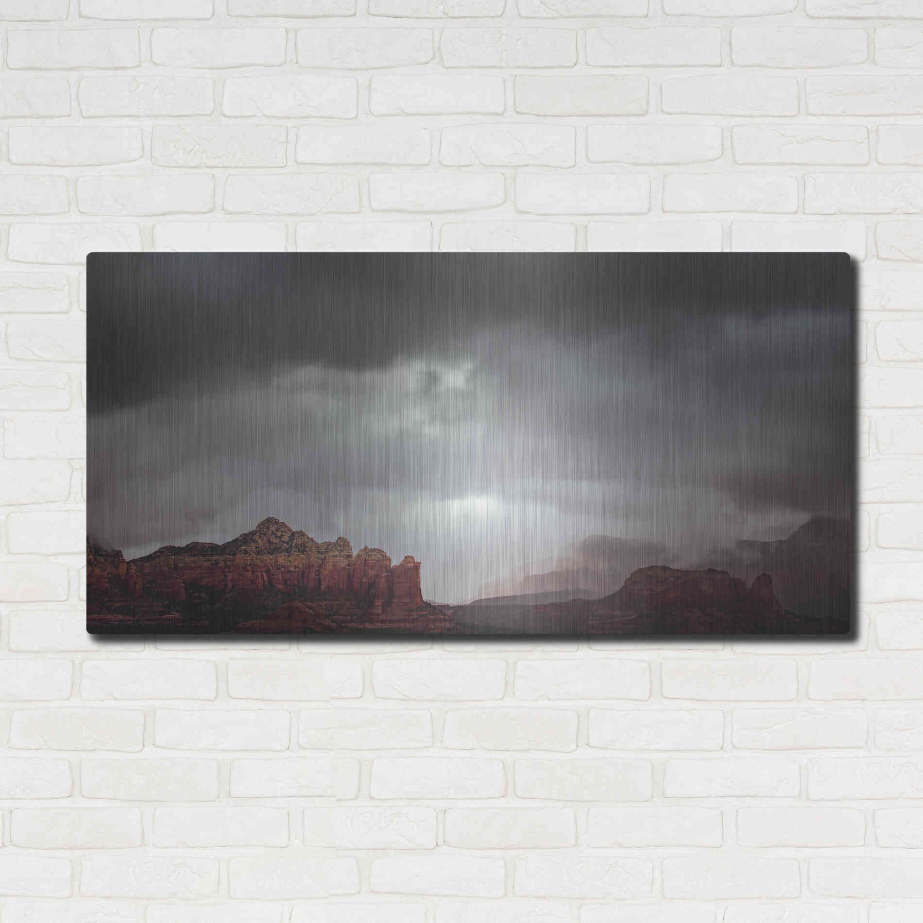 Luxe Metal Art  'Sedona Storm'  by Don Schwartz, Metal Wall Art,48x24
