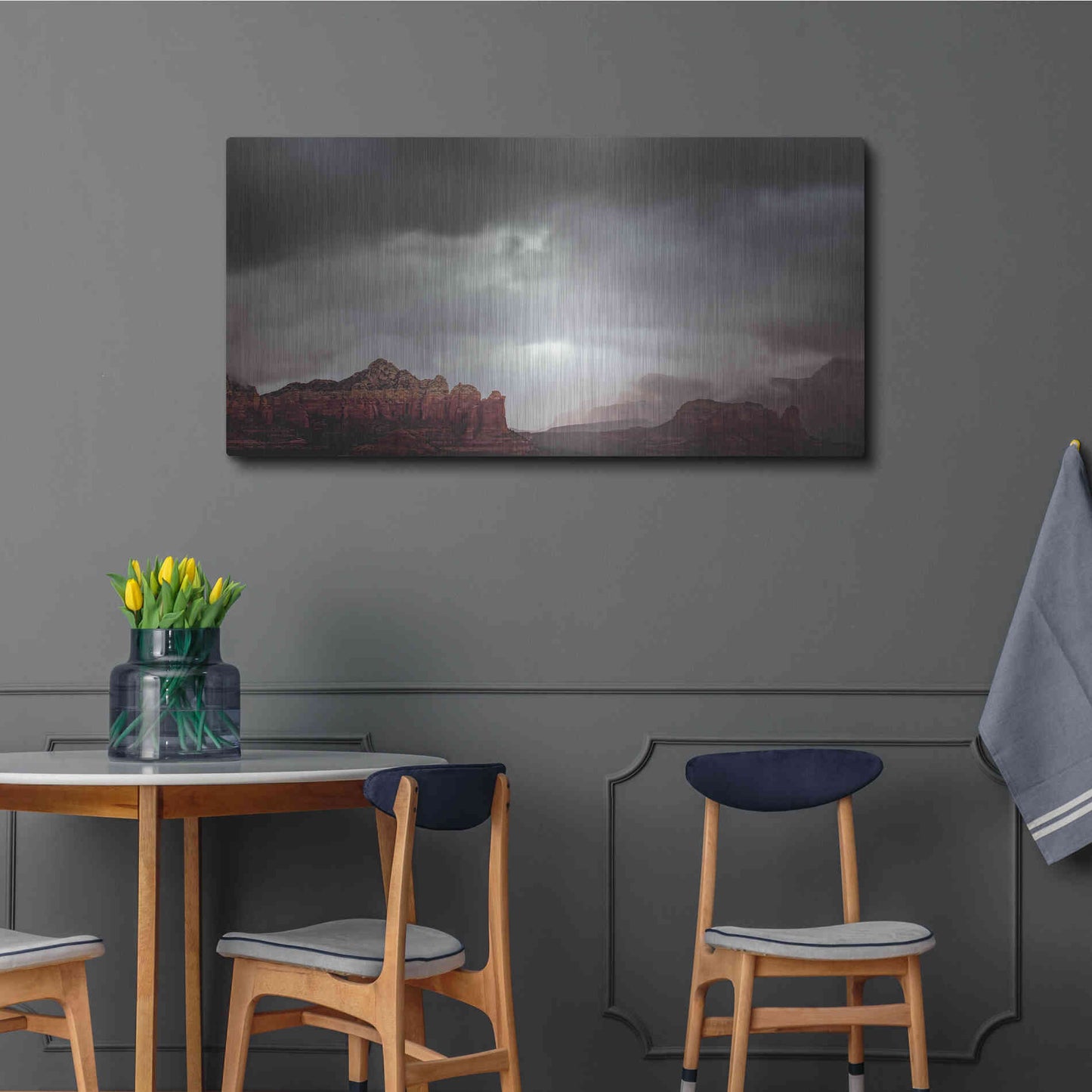 Luxe Metal Art  'Sedona Storm'  by Don Schwartz, Metal Wall Art,48x24
