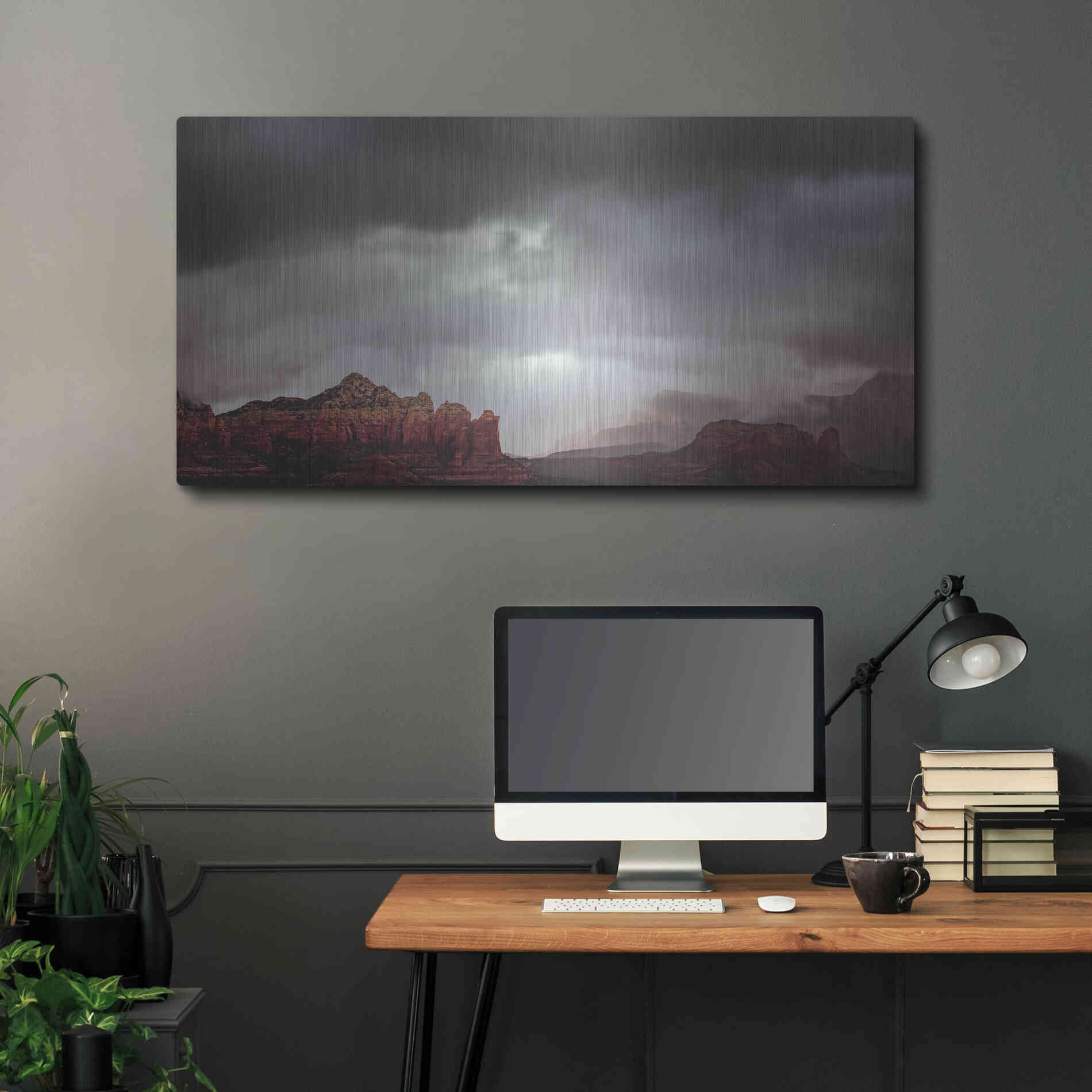 Luxe Metal Art  'Sedona Storm'  by Don Schwartz, Metal Wall Art,48x24